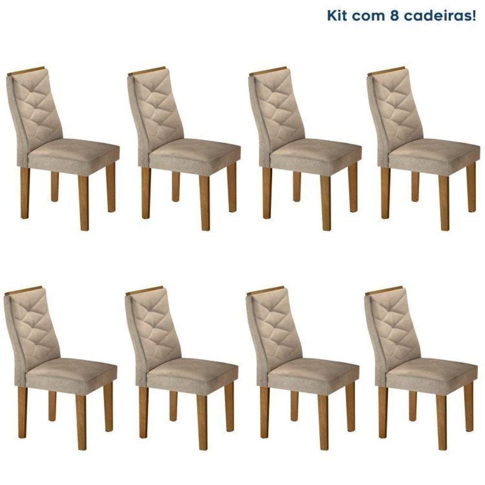 Conjunto 8 Cadeiras para Sala de Jantar Germany Ypê