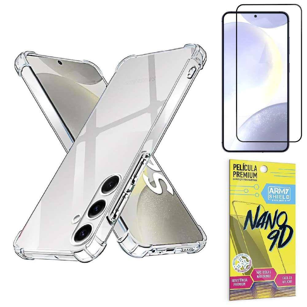 Capinha Transparente para Samsung S24 Plus + Película de Cerâmica 9D