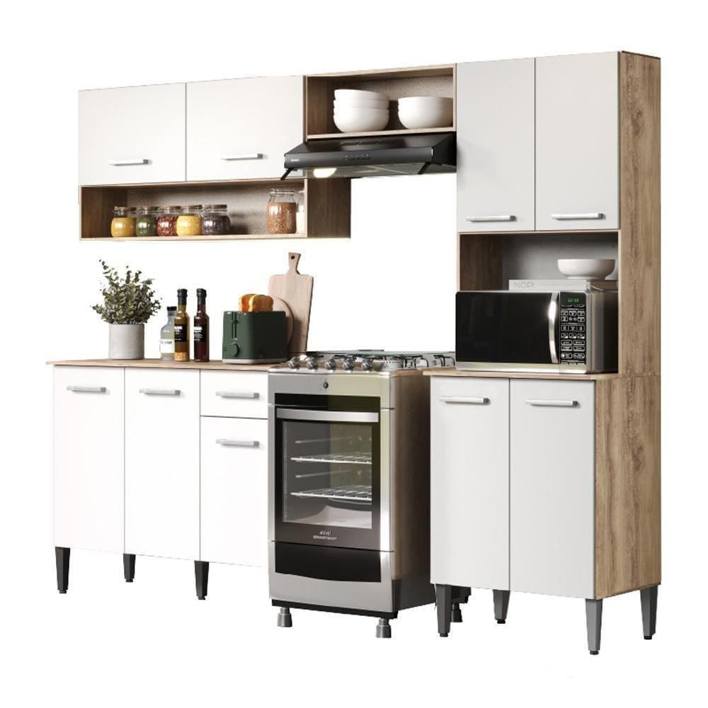 Armário Cozinha Compacta Arizona Essence Carraro - Carvalho-branco Carvalho-branco