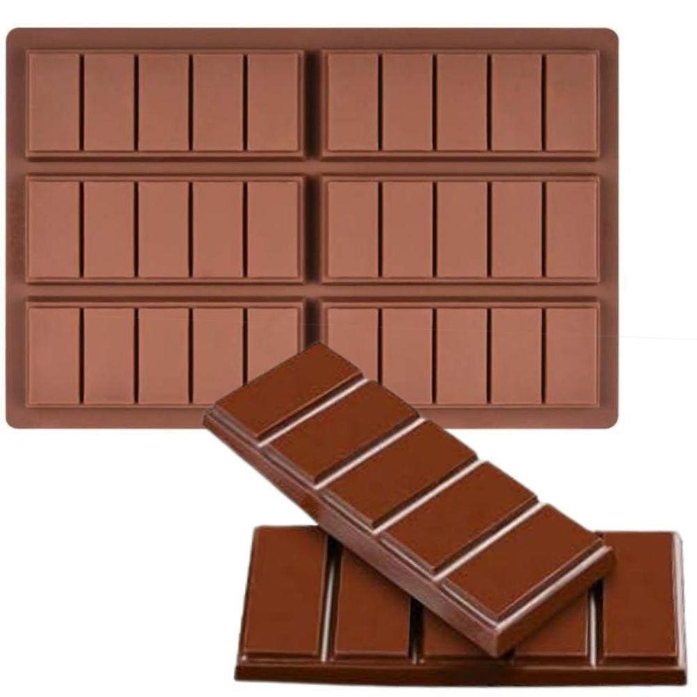 Forma Barra De Chocolate Em Silicone 6 Cavidades 25Cm