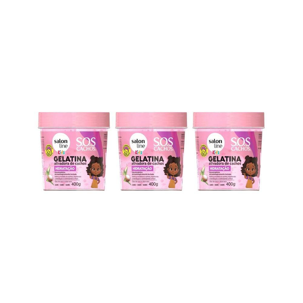 Gelatina Capilar Salon Line 400g Sos Cachos Kids Hidrata-3un