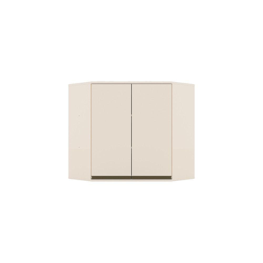 Armário Aéreo De Cozinha Canto Oblíquo 2 Portas Connect Henn Off White