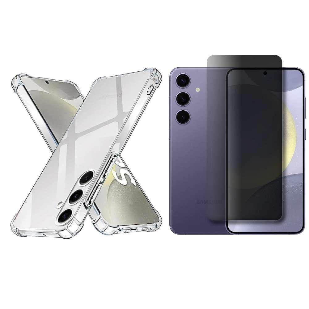 Kit Capinha + Película Privacidade Vidro 3D para Samsung S24 Plus