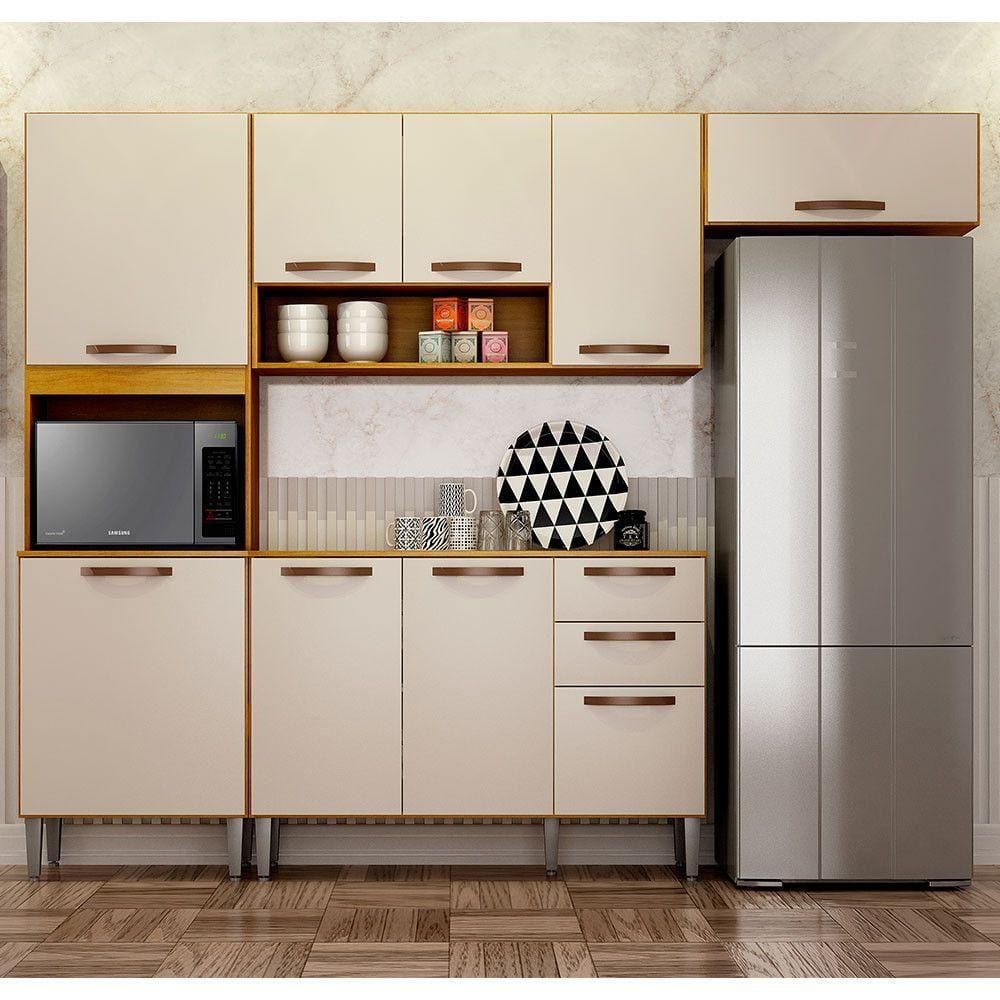 Cozinha Completa Maísa 9 Portas Em Mdp Cinamomo-off White