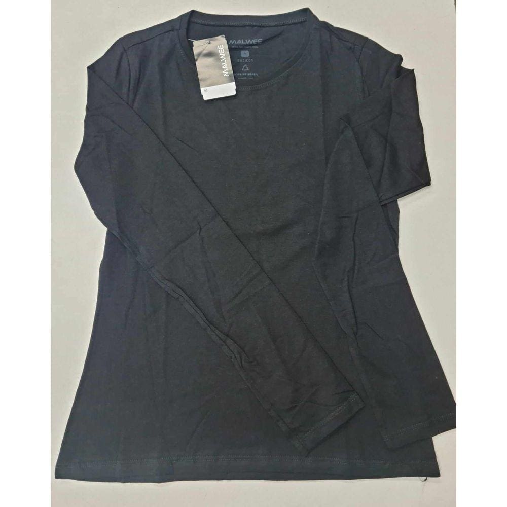 Camiseta Feminina Manga Longa Algodão Malwee 26302.