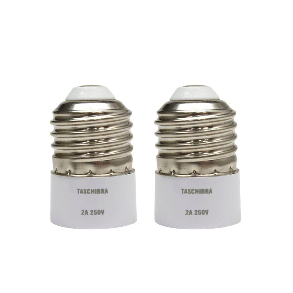 Soquete Adaptador Taschibra De Lâmpada E27 Para E14 Kit 2 Peças