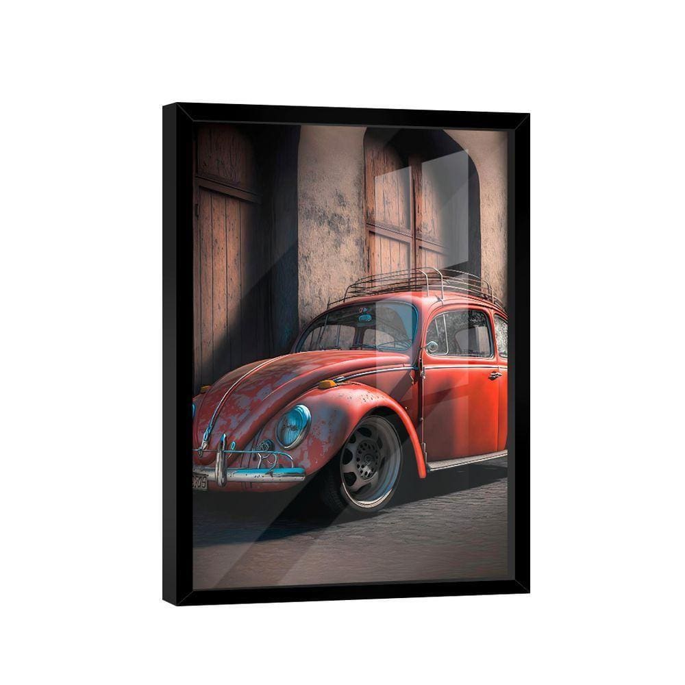 Quadro Fusca Vermelho Intenso -- Br Artes
