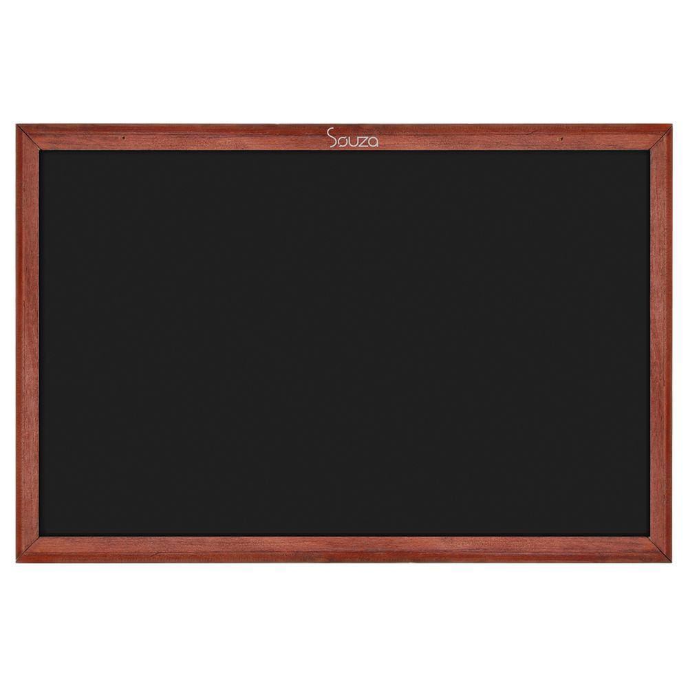 Lousa Quadro Preto Fosco Standard 70x50 cm Madeira Moldura Mogno para Comércio