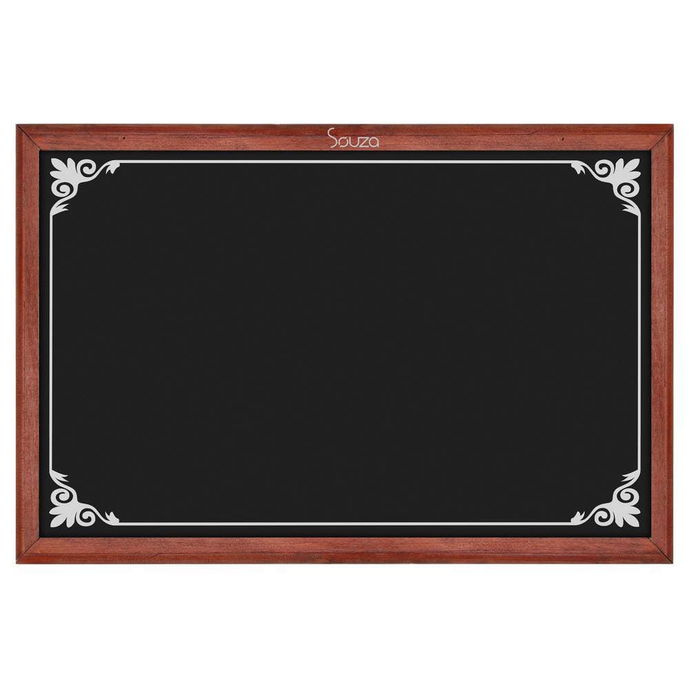 Lousa Quadro Preto Fosco Standard 70x50 cm Madeira Moldura Mogno para Comércio