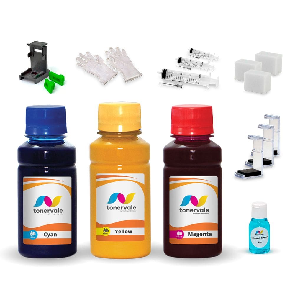 Kit 3 Tinta Para Lexmark X1155 16 17 e 26 27 100ml