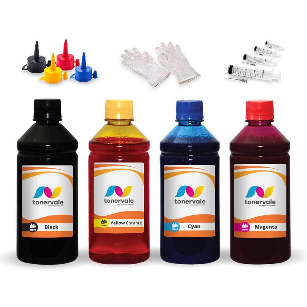 Kit 4 Tinta Para Brother LC-3029BK 250ml