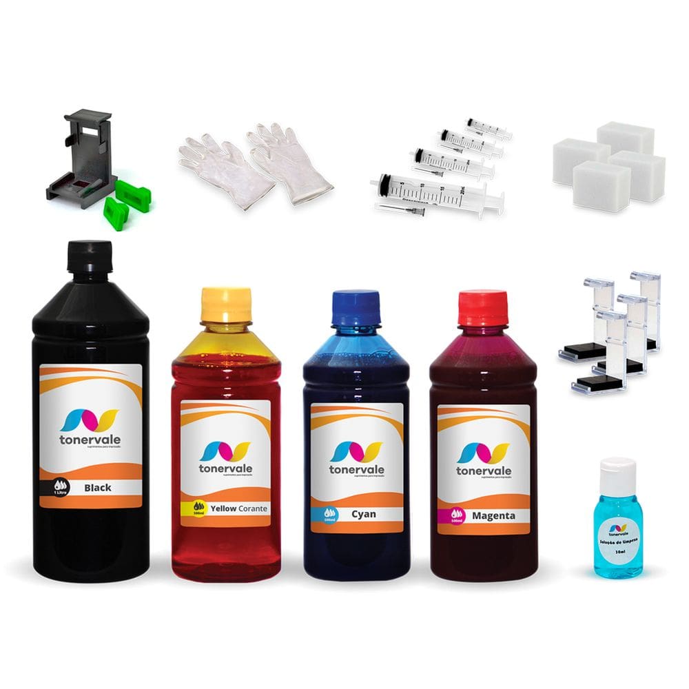 Kit 4 Tinta Para Canon TS3110 PG-145 e CL-146 2,5 Litros
