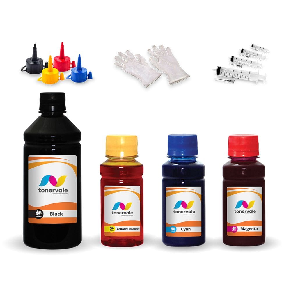 Kit 4 Tinta Para Epson T544120 CMYK 550mL