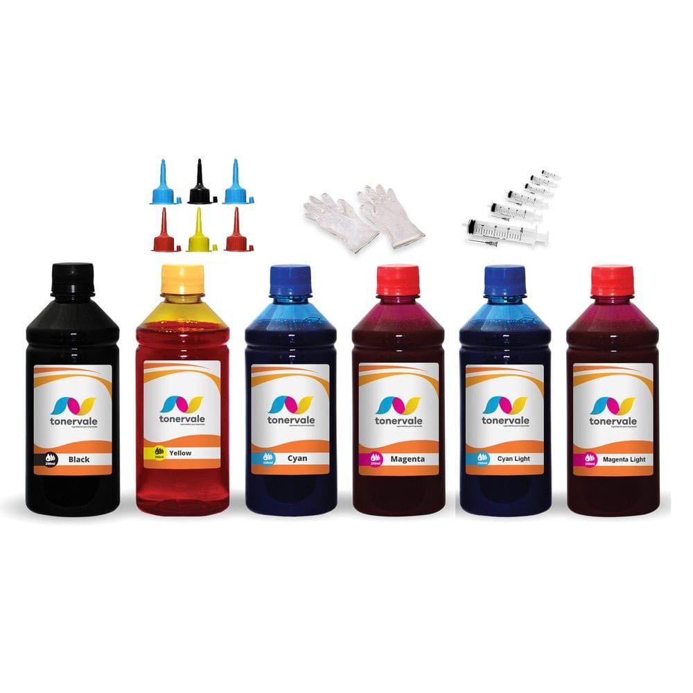Kit 6 Tinta Para Epson T673120 CMYK 250ml