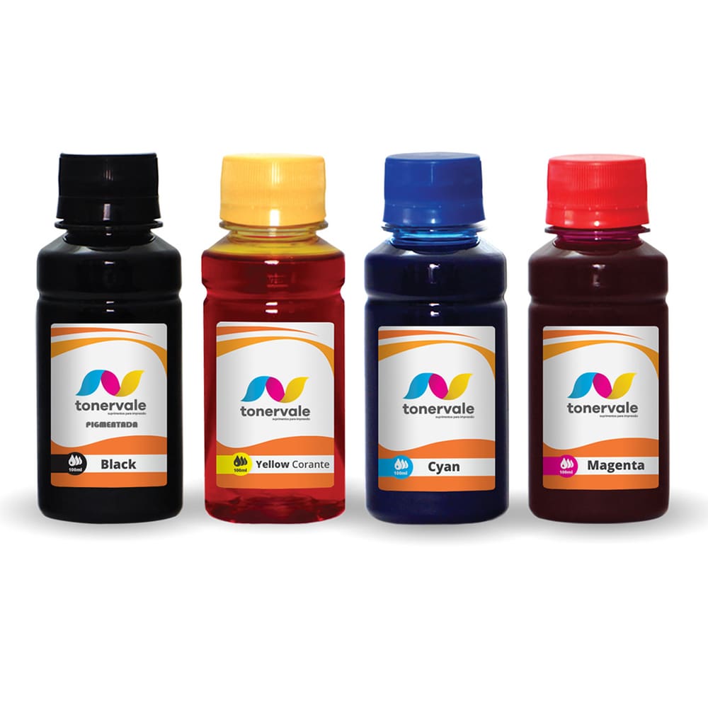 4 Tinta Para Impressora 60 122 901 60 901 122 de 100ml BK Pigmentado