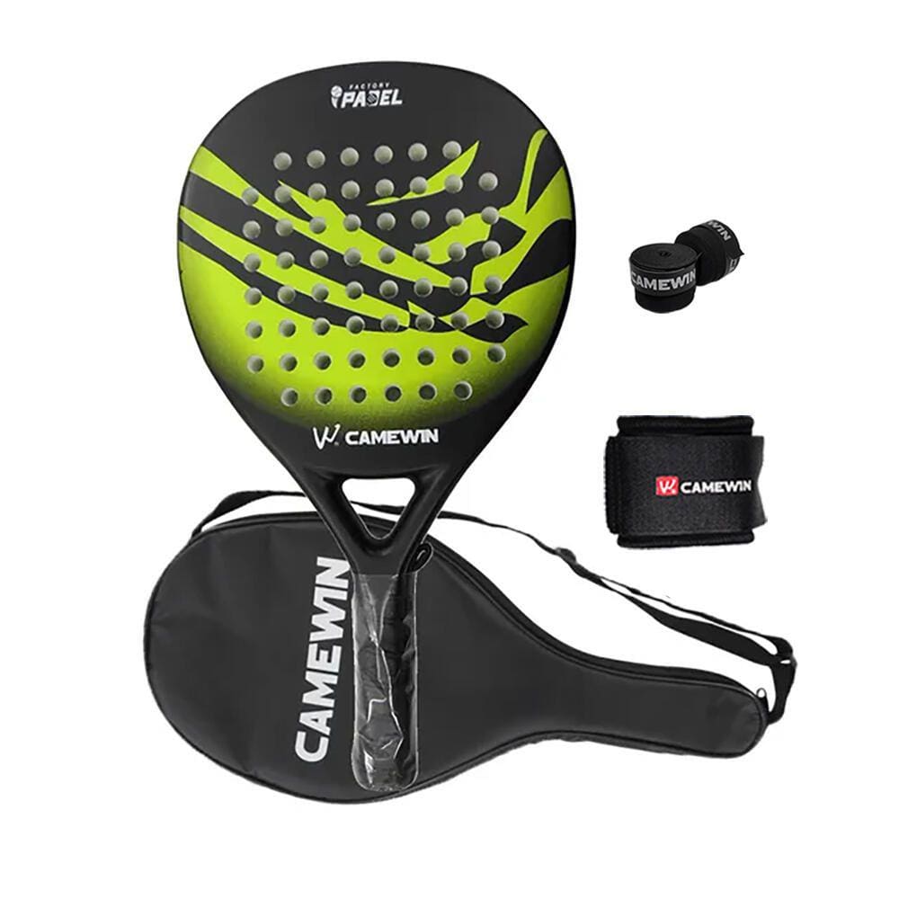 Raquete de tênis de padel CAMEWIN em fibra de carbono 18k 360g + 10g