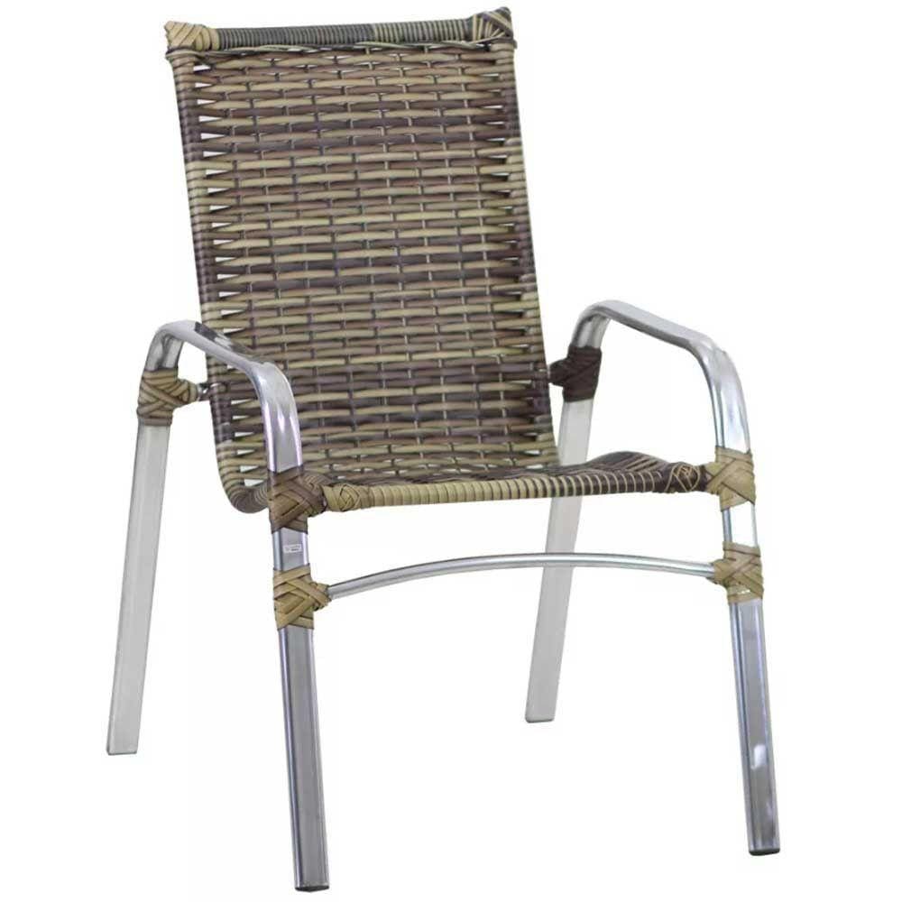 Cadeira Emily Em Alumínio Para Trama O Capuccino