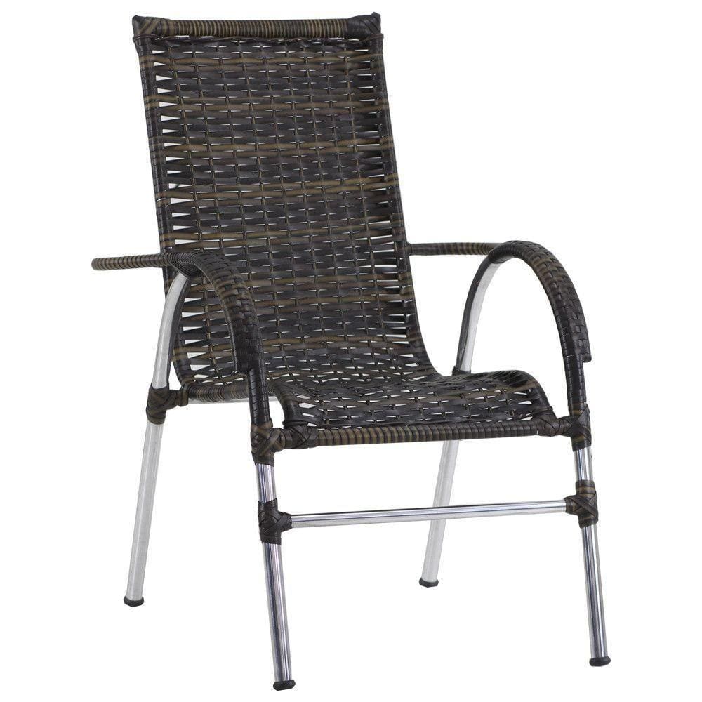 Cadeira Vênus Fibra Sintética Jardim Trama Pedra Ferro