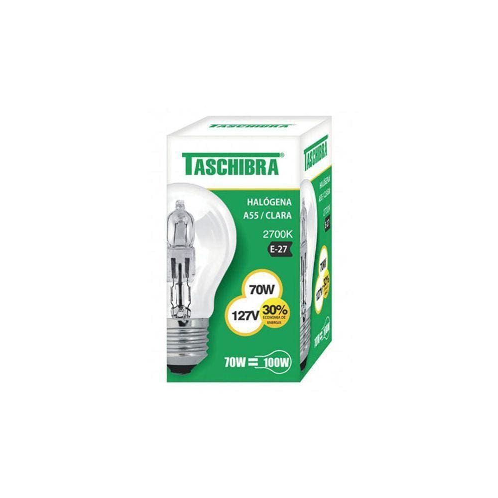 Lâmpada Halógena Taschibra A55 70w E27 2700k Luz Amarela 127v