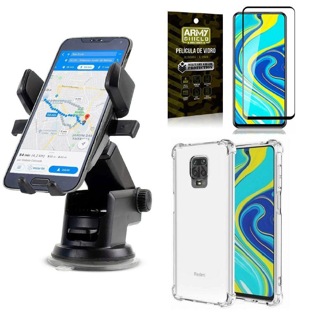 Capa Capinha Redminote 9S + Suporte Para Carro Automatic + Película