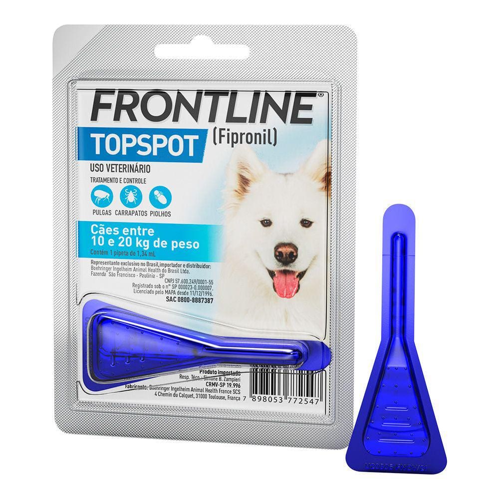 Frontline TopSpot Antipulgas e Carrapatos Cães 10 a 20kg