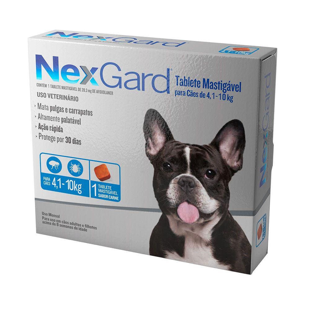 Antipulgas e Carrapatos Nexgard Cães 4,1 a 10kg 1 comprimido