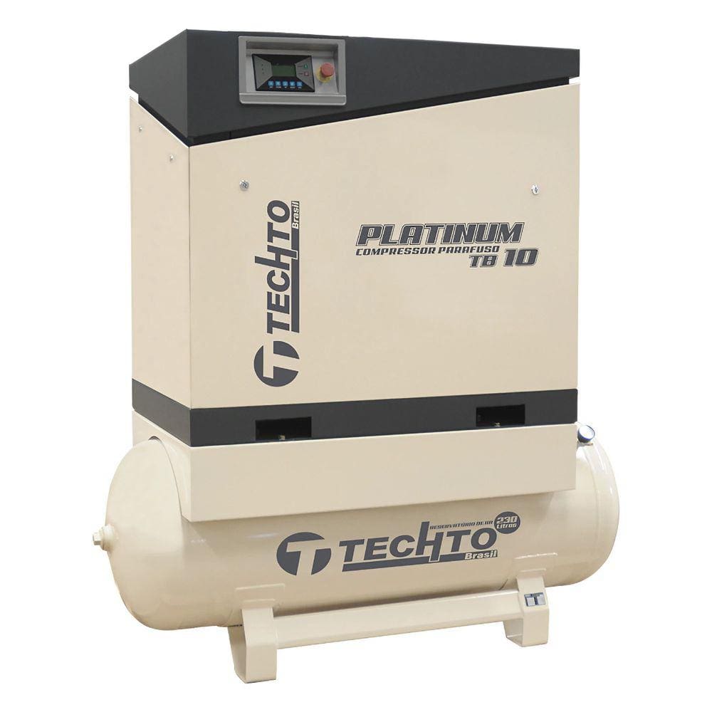 Compressor Parafuso Techto Platinum TB10 10 Hp 10 Bar 145 Psi 230 Litros 220V