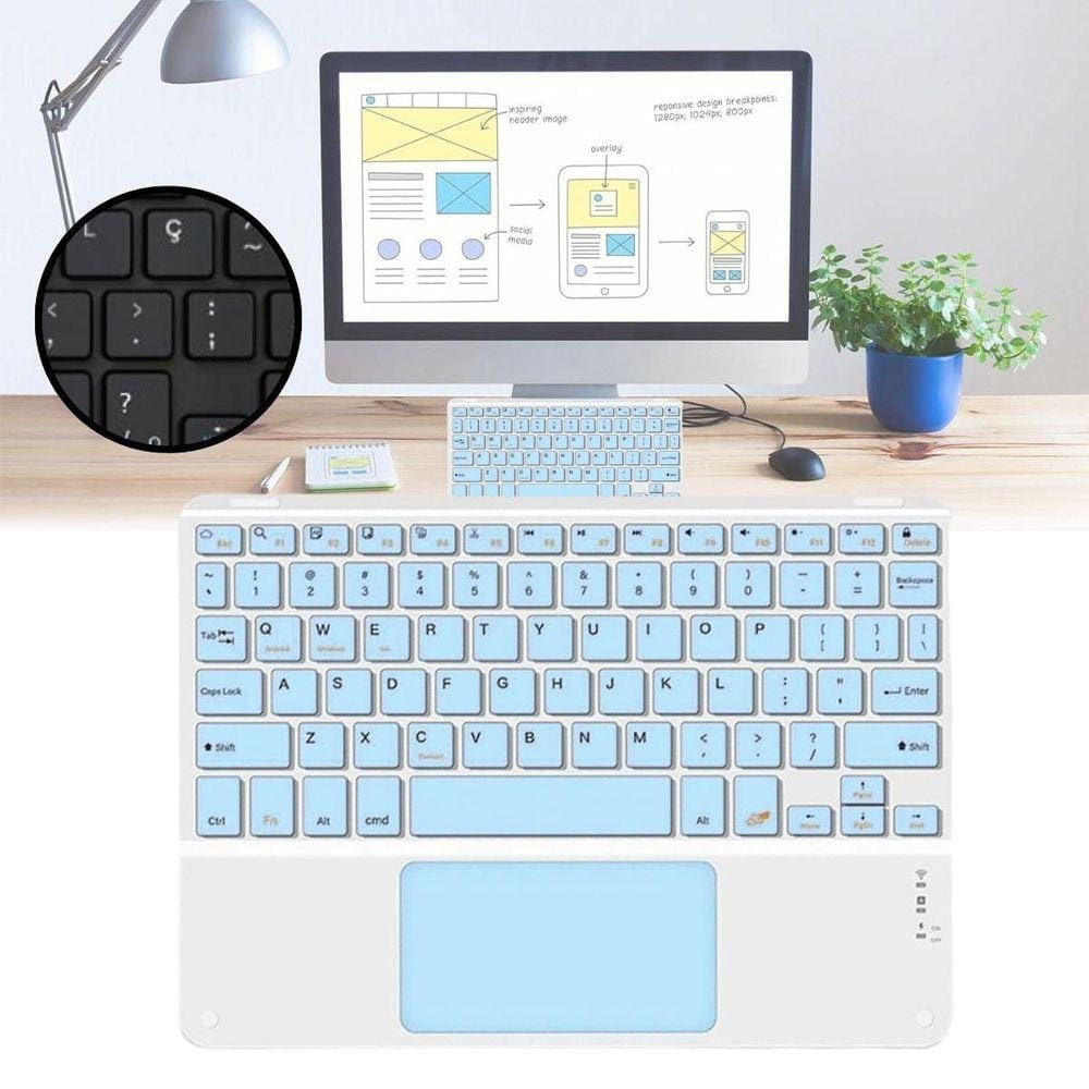Kit Teclado Abnt Com Mouse Para Tablet Samsung S7 11 T870