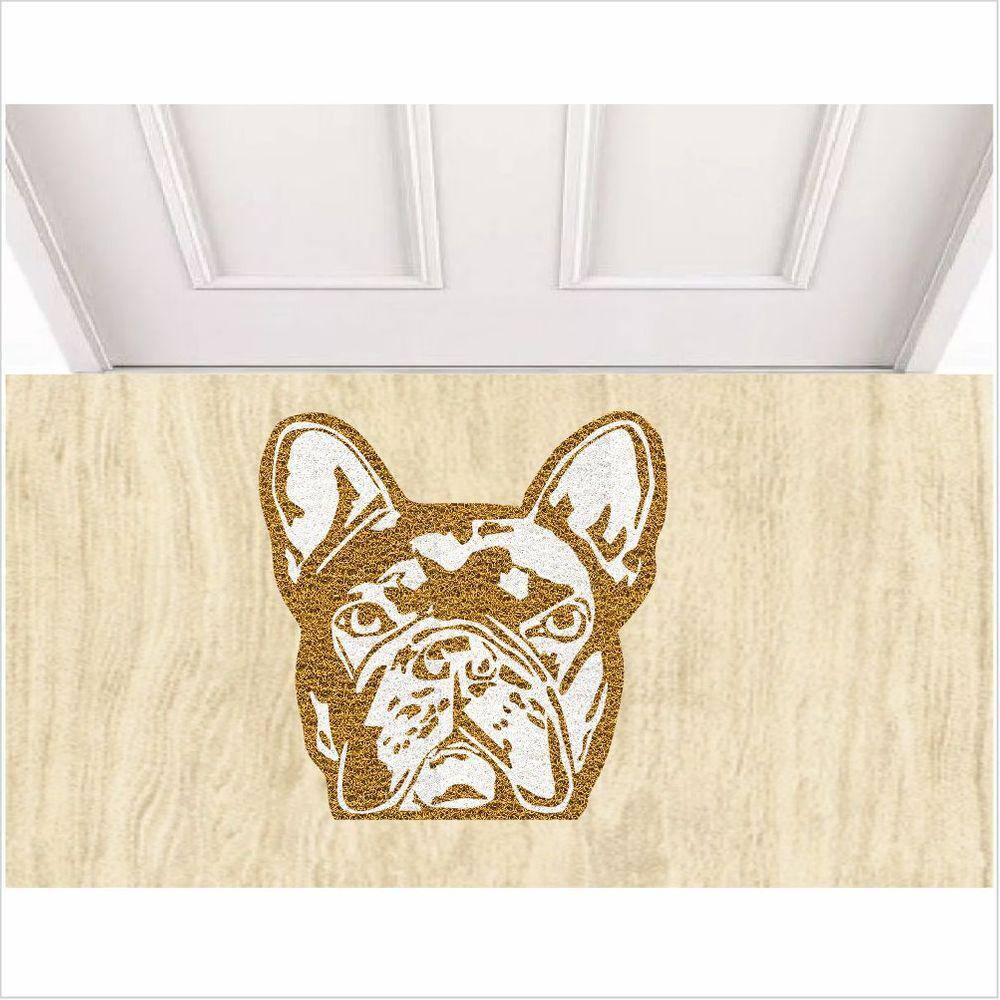 Tapete Capacho Bulldog Frances No Formato 60X60 cm.