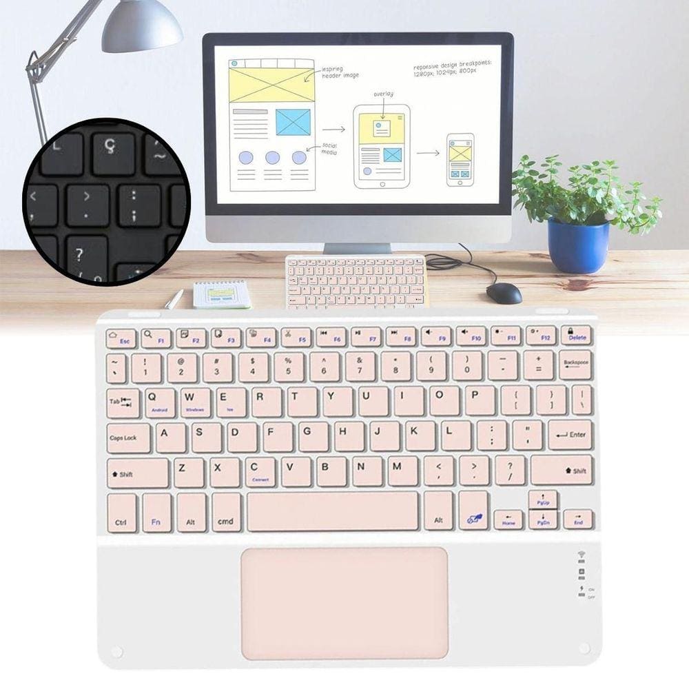 Kit Teclado Abnt Com Mouse Para Tablet Samsung S7 11 T870