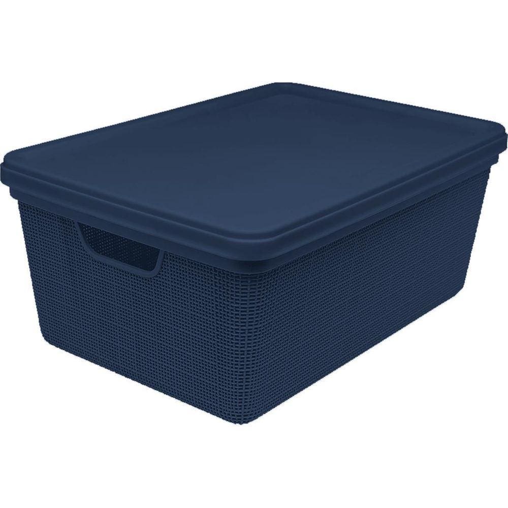 Organizador De Armário Multiuso Decorativo 1,8 Lts Juta Azul