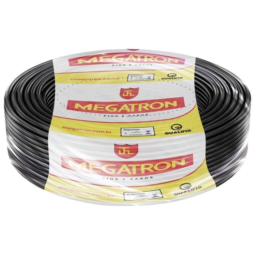Cabo Flexível Megatron 1,0mmX100m Rolo 750V Preto