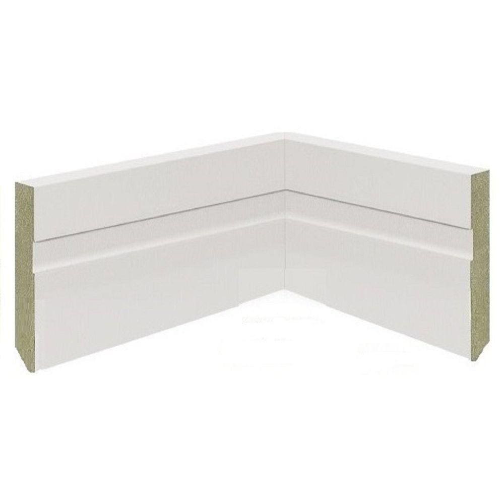 Rodapé de MDF 7cm x 15mm x 2.20m Revestido Frisado Casablanca Branco