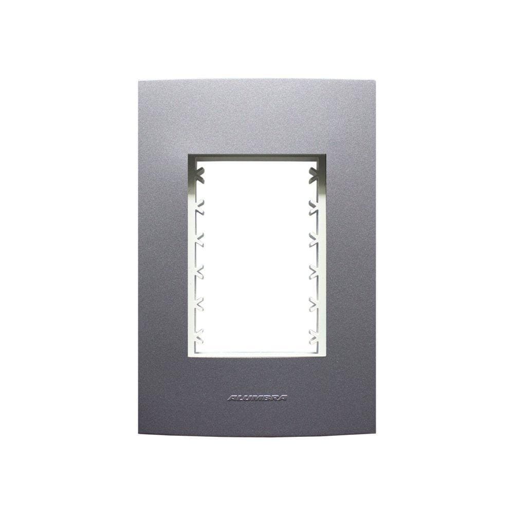 Placa 4X2 com Suporte Para 3 Módulos Inova Pro Class Alumbra Grafite