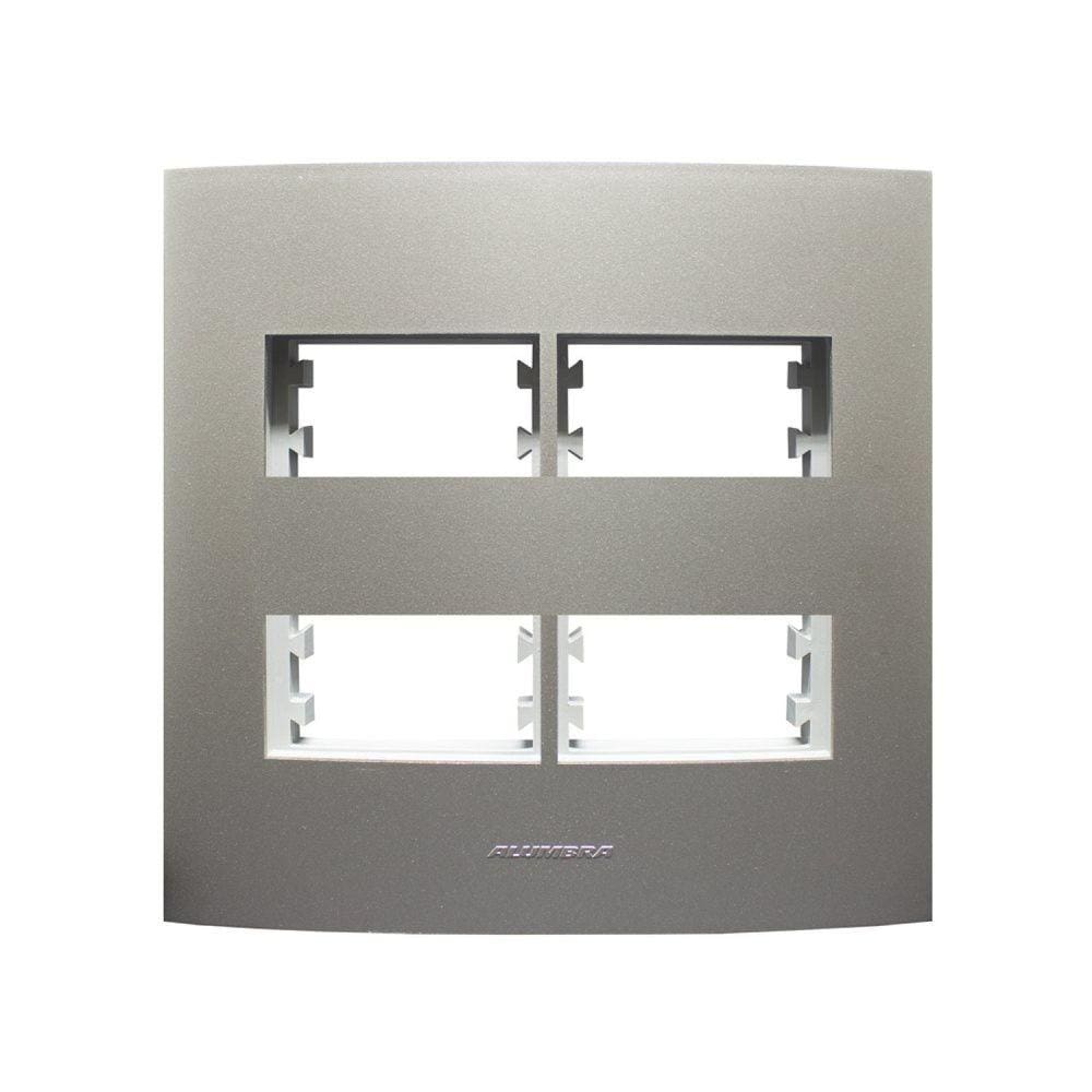 Placa 4X4 com Suporte Para 4 Módulos Distanciados Inova Pro Class Alumbra Titanium