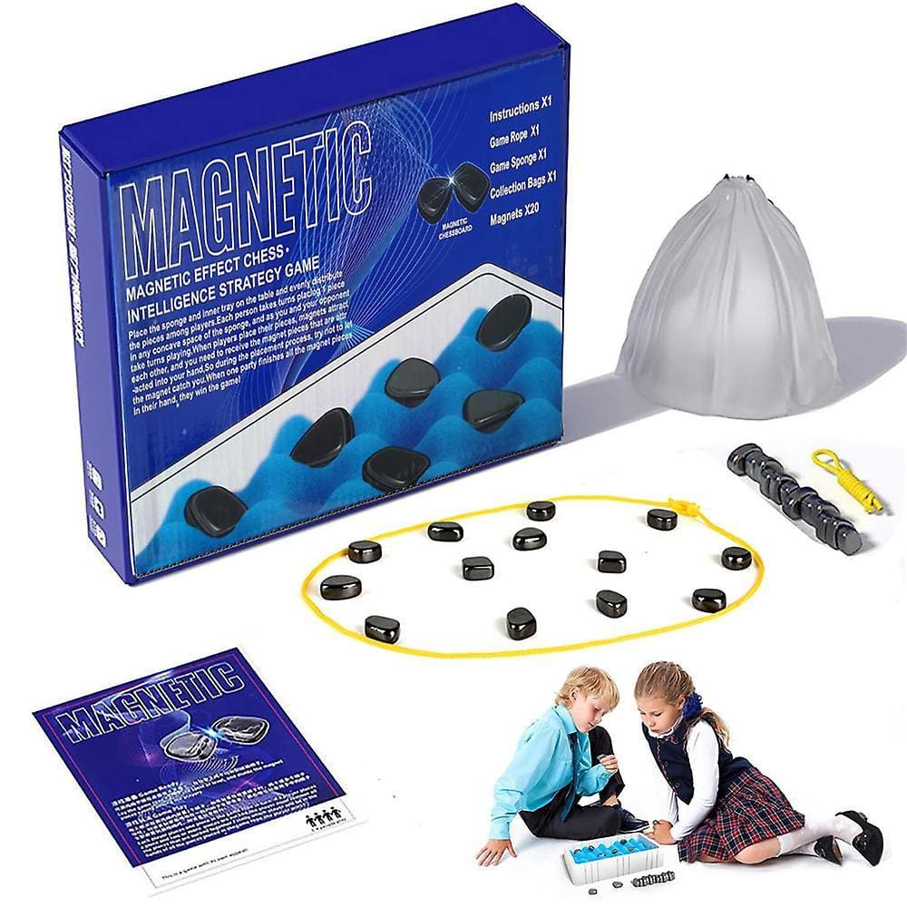 Jogo de xadrez magnético, brinquedo de tabuleiro magnético multijogador com pedras