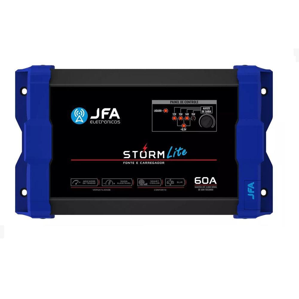 Fonte Carregador Bateria Jfa 60A Storm Lite 3000W Medidor
