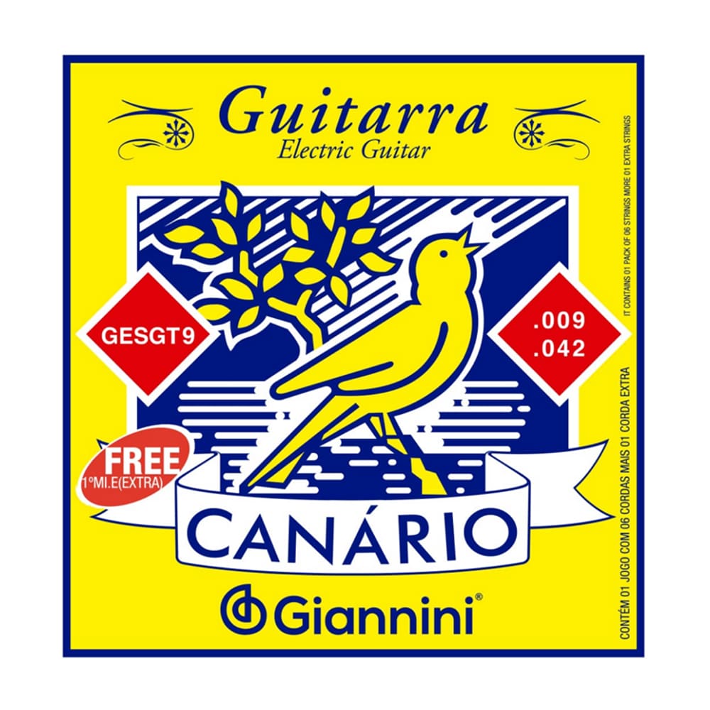 Encordoamento Guitarra Giannini Gesgt9 009 Canario