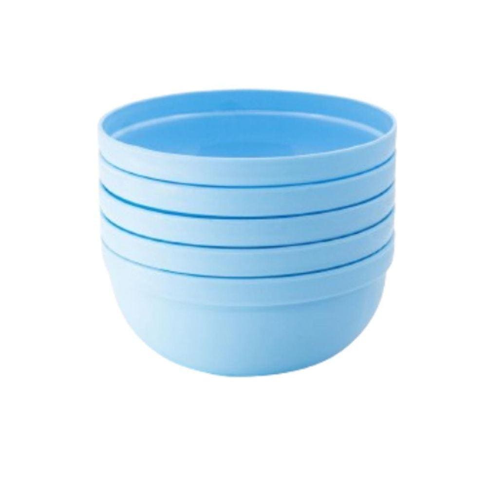 Kit 5 Mini Bowl Tigela Pote 340Ml - Azul