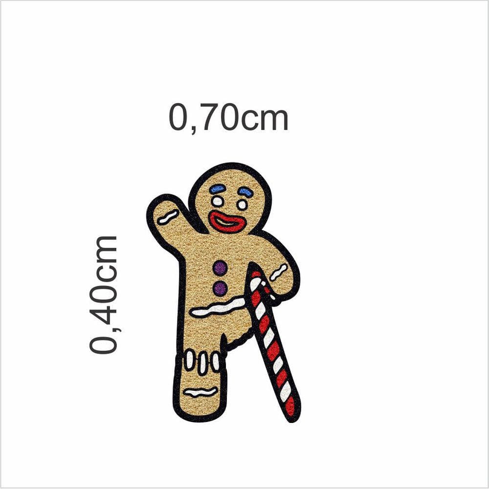 Tapete Capacho Divertido Biscoito No Formato Antiderrapante.