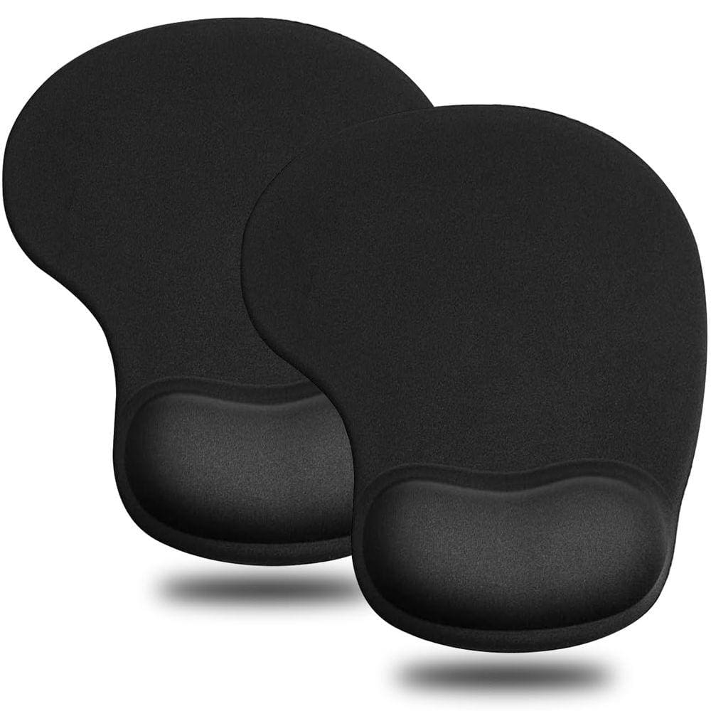 Pacote de 2 mousepad JIKIOU com suporte de descanso de pulso em gel 23x19 cm Bl