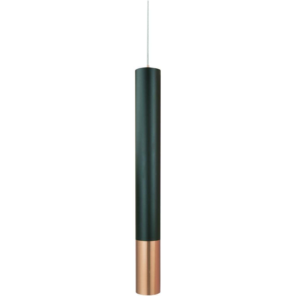 Pendente Tubo Preto e Cobre 33cm Led 12W 3000K Bivolt