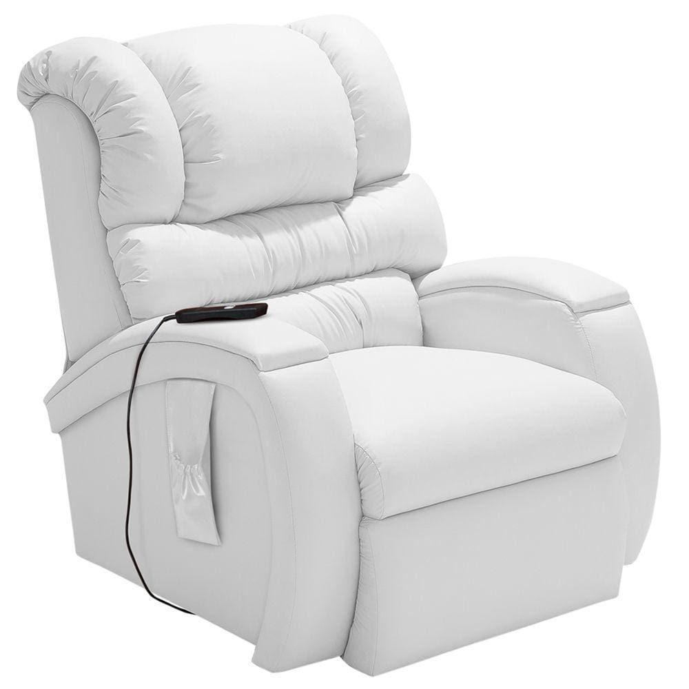 Poltrona do Papai Reclinável Elétrica com Controle Biorne F05 Corano Branco - Lyam Decor