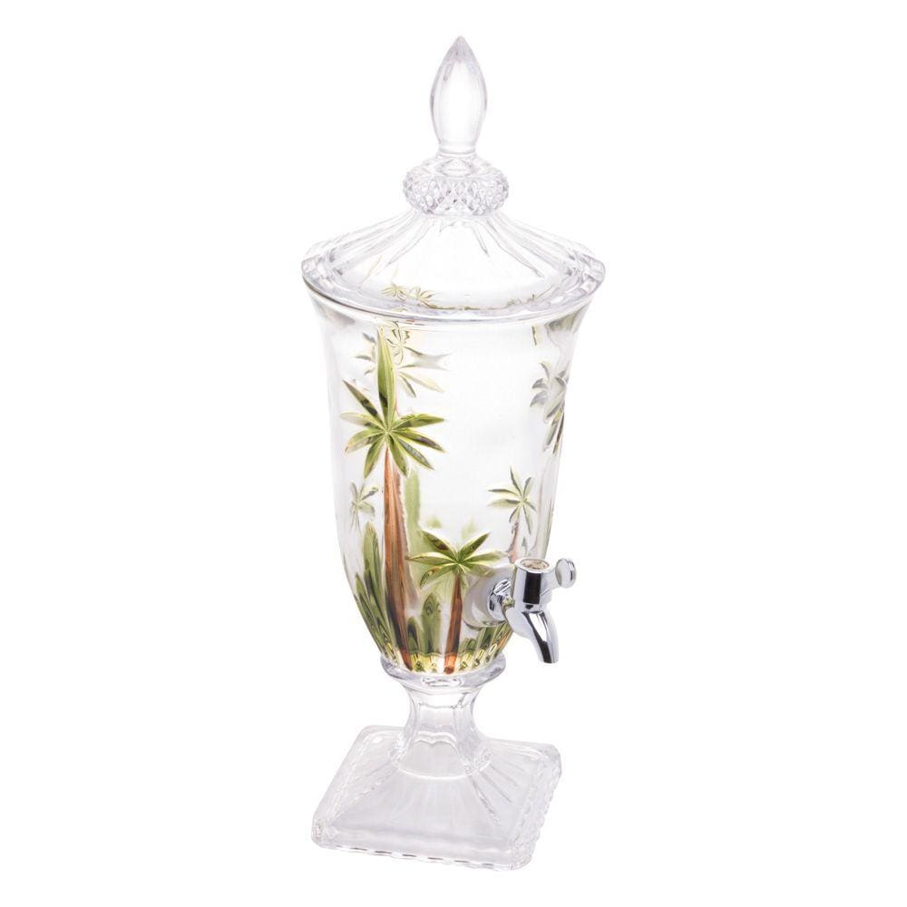Dispenser Suqueira de Cristal Palm Tree Handpaint 2 Litros 27576 Wolff