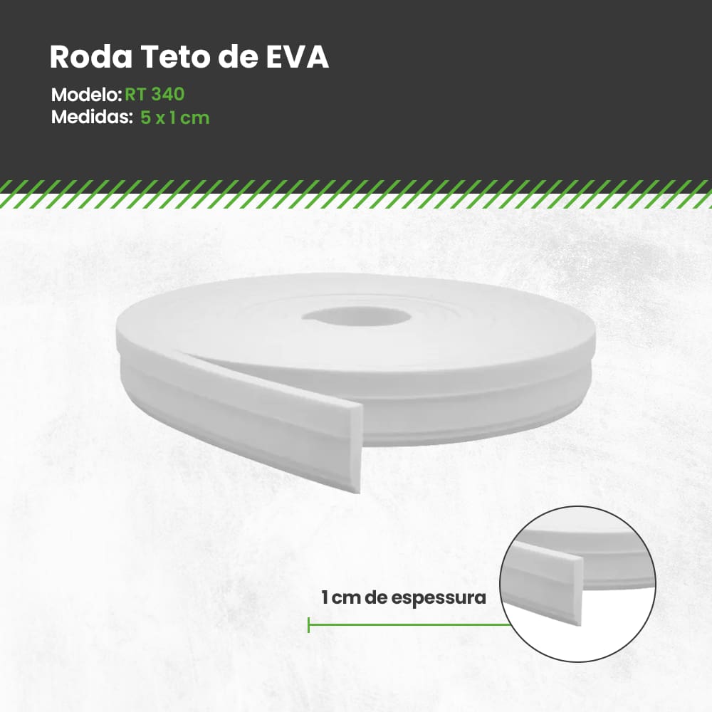 Rodapé de EVA Flexível Autocolante 15cm x 1,5cm RP16 - 3m Segunda Linha