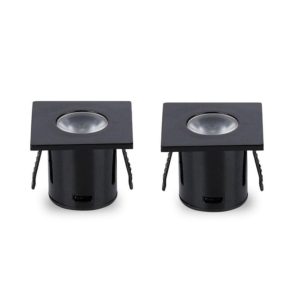 Kit 2 Spot Para Móvel Taschibra Pik Led Quadrado Preto Bivolt 6500k Luz Fria