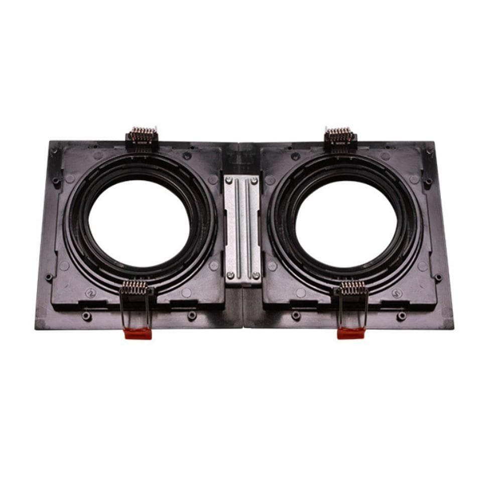 Spot De Embutir Quadrado Recuado Duplo Mr11 Direcionável Preto