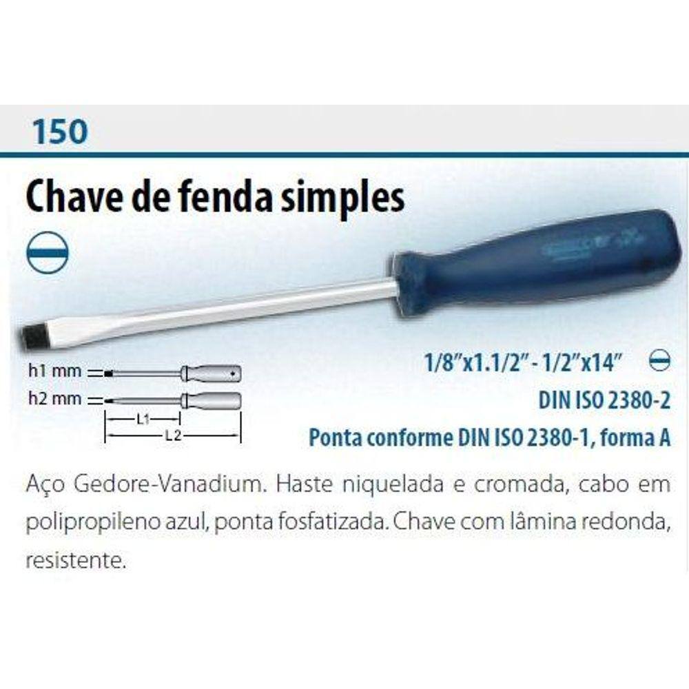 Chave de Fenda 016-1/4x08 6x200 150/12 Gedore