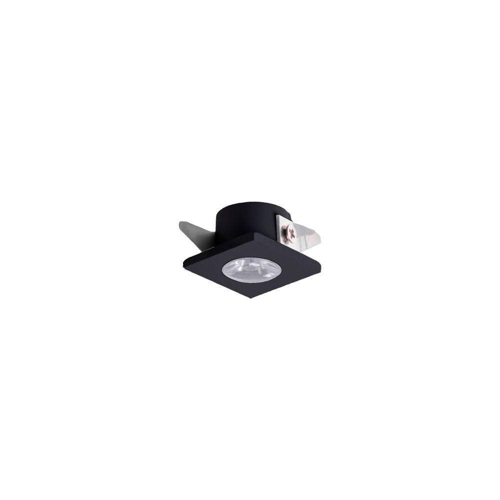 Spot De Embutir Para Móvel Mbled Elysa Quadrado Led 1w Bivolt Preto 3000k Luz Amarela