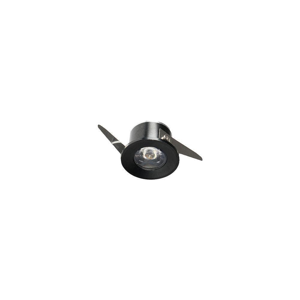Spot De Embutir Para Móvel Nordecor Elysa Redondo Led 1w Bivolt Preto 3000k Luz Amarela